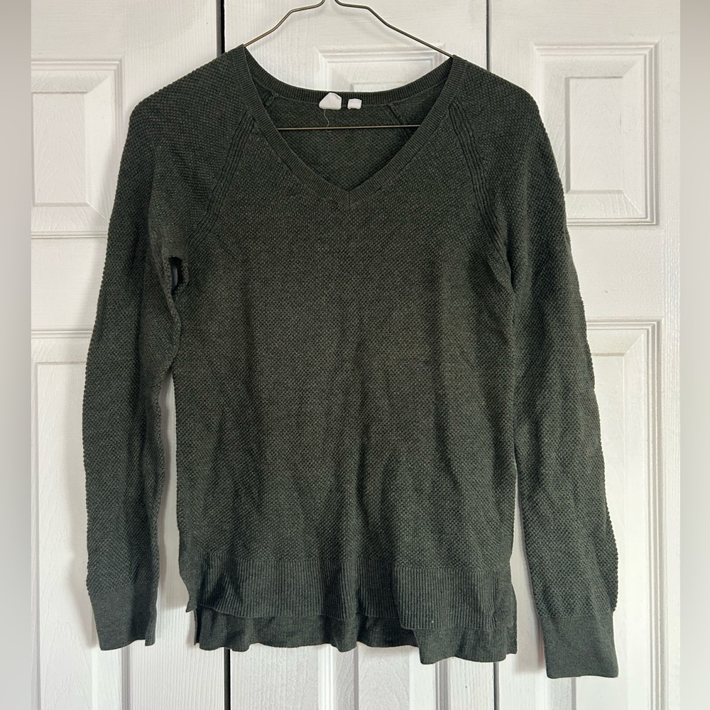 GAP Olive Green V-Neck Women's Top